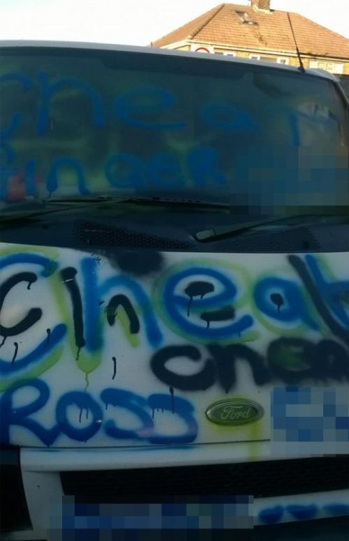 Angry Lover Covers Cheating Partner's Vehicle In Spray Paint (4 pics)
