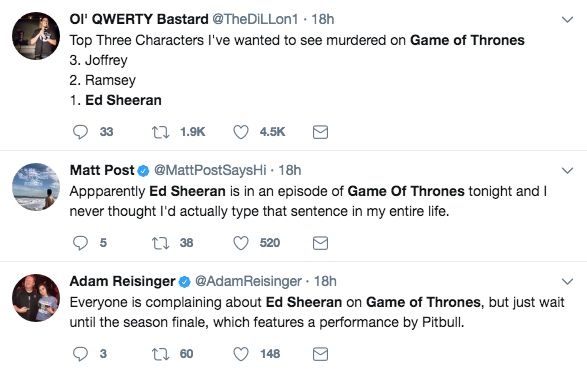 Twitter Reacts To Ed Sheeran's Game Of Thrones Appearance (7 pics)