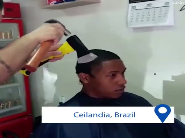 Barber Uses Axe and Hammer to Cut Hair