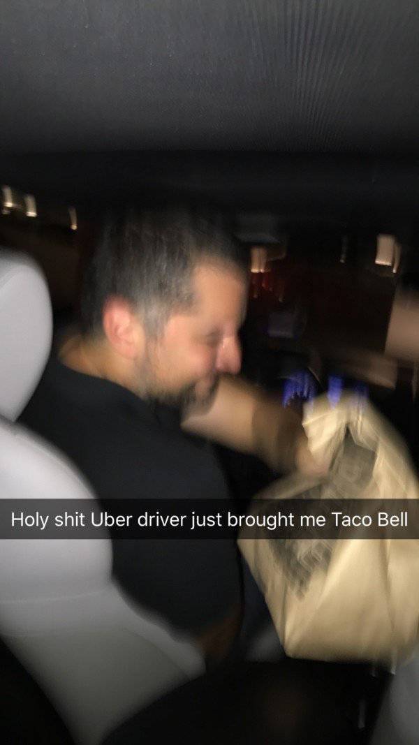 Drunk Guy Finds The Best Uber Driver Ever (6 pics)