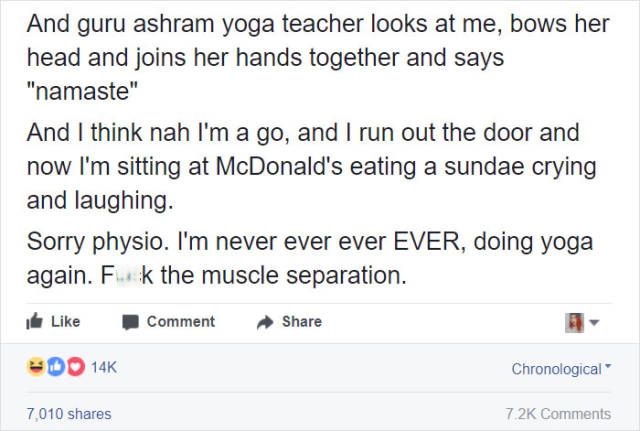 Mom Embarrasses Herself Big Time In Yoga Class (14 pics)