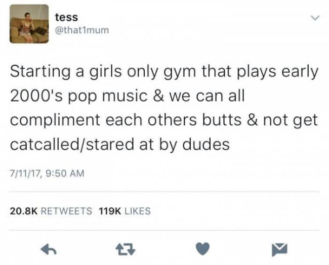 Girl Drops Vicious Burn After A Gym For Females Only Is Suggested (3 pics)