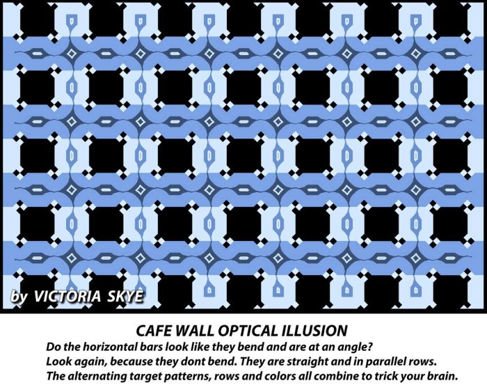 Optical Illusion Makes Parallel Lines Look Slanted (2 pics)