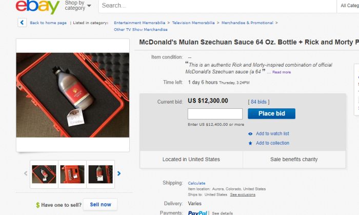 Rare Bottle Of McDonald's Szechuan Sauce Sells For Big Money On Ebay (5 pics)