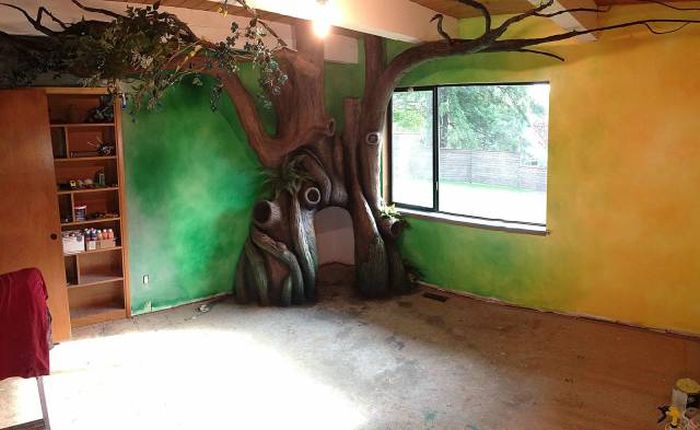 Young Girl's Dad Builds Her An Incredible Bedroom (50 pics)