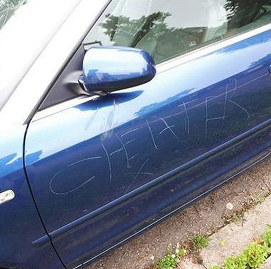Woman Destroys Car To Get Revenge On A Cheater (3 pics)