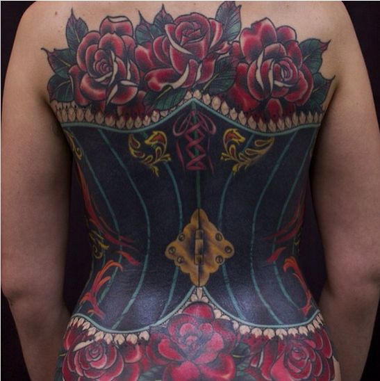 Tattoo Addicts Are Getting Corsets Inked On Their Bodies (14 pics)