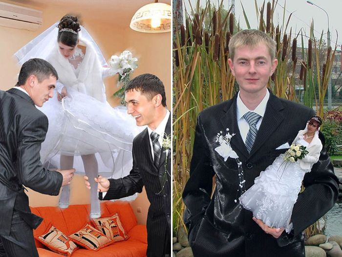 Awfully Photoshopped Russian Wedding Pictures (21 pics)