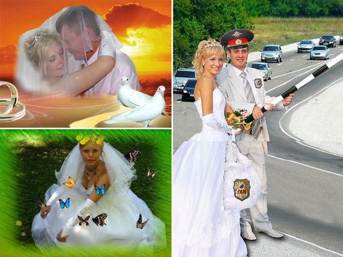 Awfully Photoshopped Russian Wedding Pictures (21 pics)