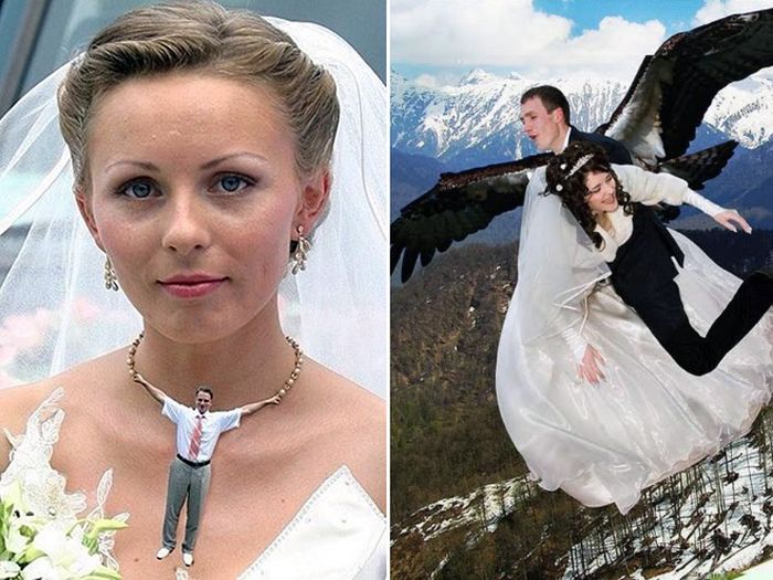 Awfully Photoshopped Russian Wedding Pictures (21 pics)
