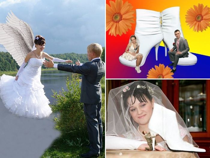 Awfully Photoshopped Russian Wedding Pictures (21 pics)