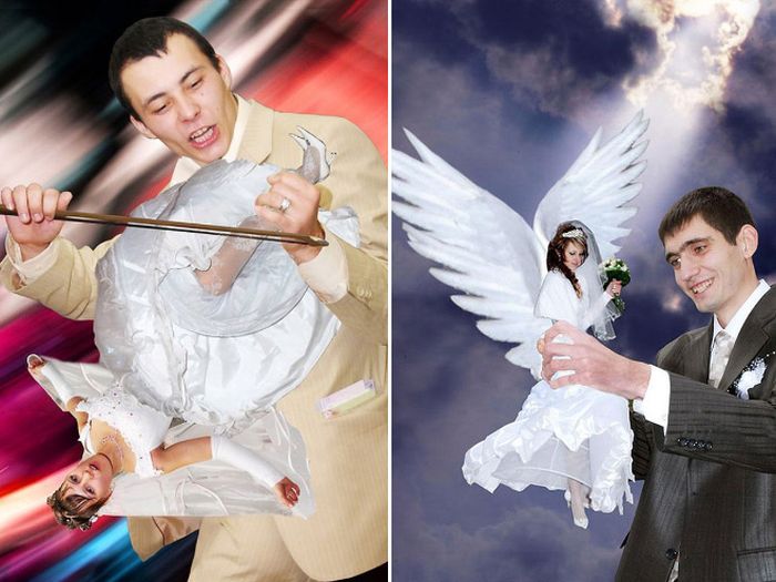 Awfully Photoshopped Russian Wedding Pictures (21 pics)