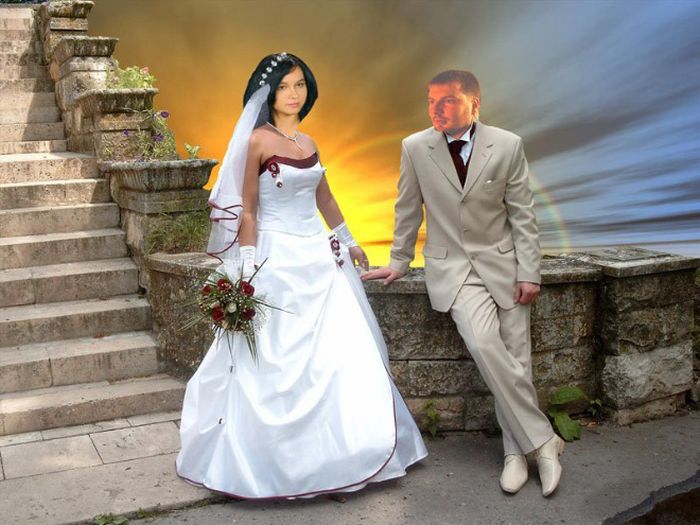 Awfully Photoshopped Russian Wedding Pictures (21 pics)