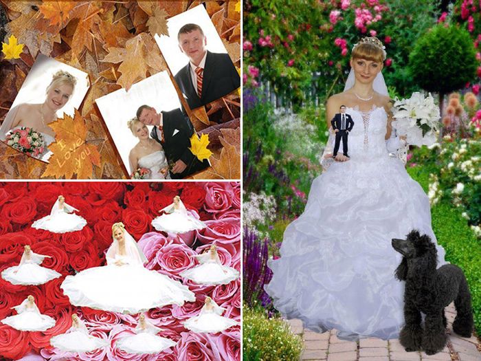 Awfully Photoshopped Russian Wedding Pictures (21 pics)