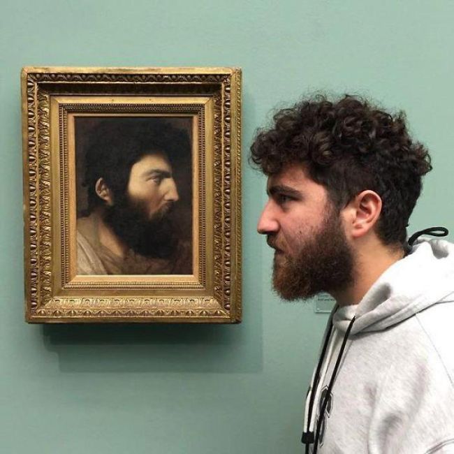 People Share Brilliant ‘Doppelganger’ Snaps Of Themselves With Lookalike Paintings At Museums And Galleries (16 pics)