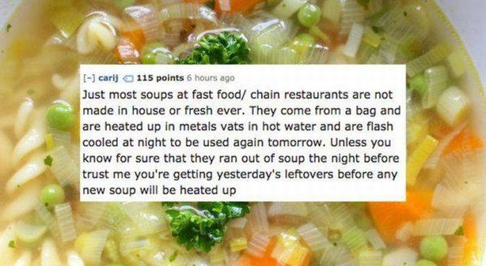 Chain Restaurants Workers Give You Some Useful Advices (16 pics)