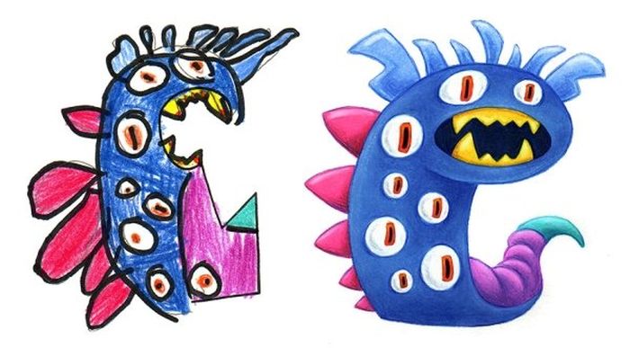 Artist Draws Monsters Based On Kids’ Doodles (24 pics)
