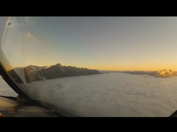 Landing Through The Clouds (Cockpit View)