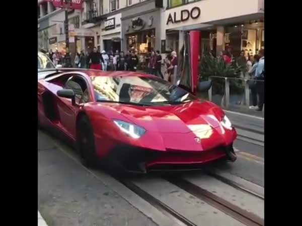 Guy Runs Over Lamborghini Aventador SV - Gets Knocked Out