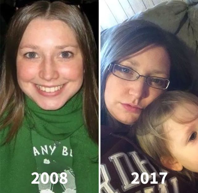 Parents Are Sharing Photos Of Them Before And After Having Kids (15 pics)
