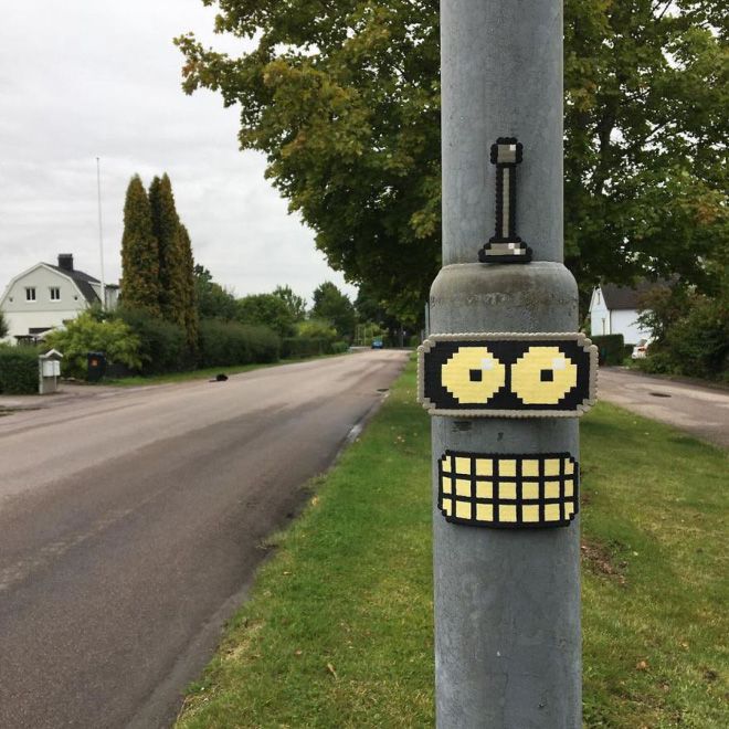 Artist Johan Karlgren Vandalizes Streets With Brilliant Pixel Art (15 pics)