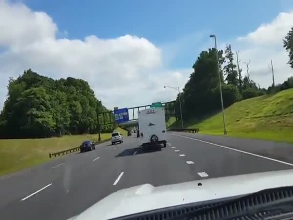 New Camper Owner Has Massive Wipeout On Jersey Freeway