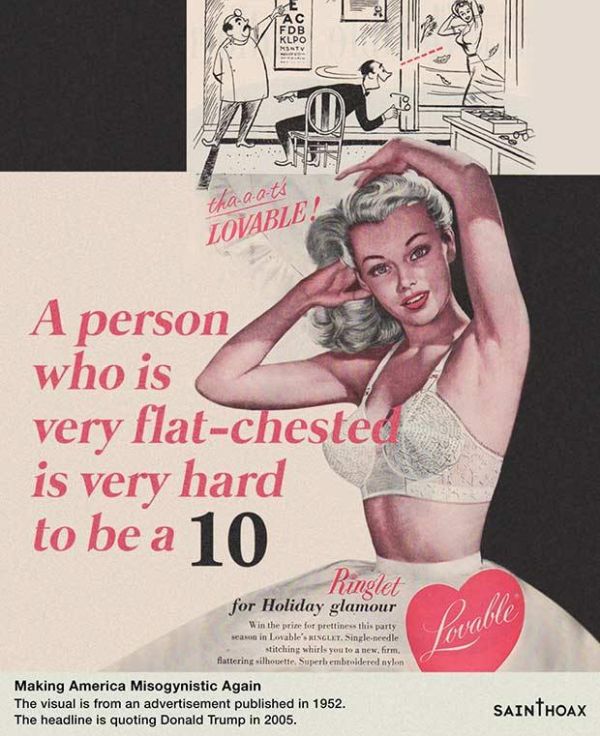 Sexist Donald Trump Quotes as Headlines on Vintage Ads (11 pics)