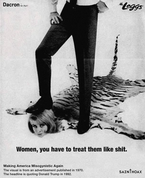Sexist Donald Trump Quotes as Headlines on Vintage Ads (11 pics)