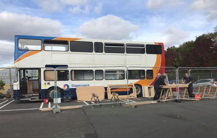 Double-Decker Bus Transformed Into Shelter For Homeless (13 pics)