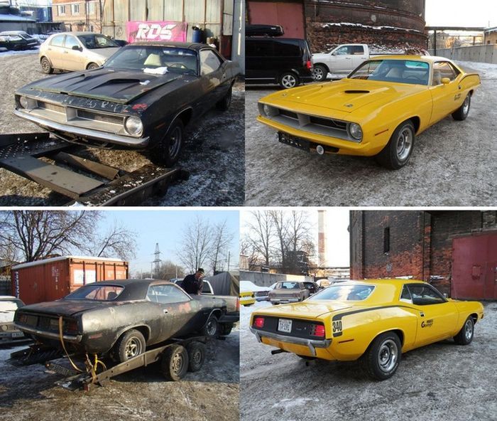 Plymouth Barracuda 1970 Before And After Photos (23 pics)