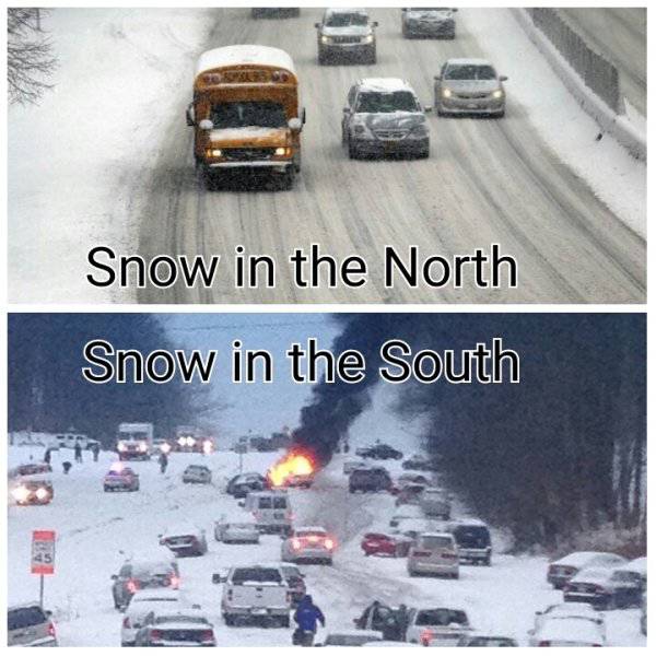 US South Was Totally Unprepared For The Snow (23 pics)