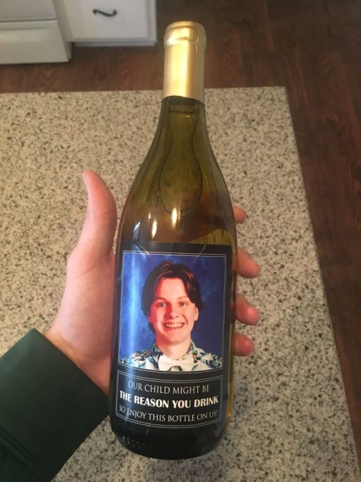 Parents Gave The Teachers Wine With A Funny Label  (2 pics)