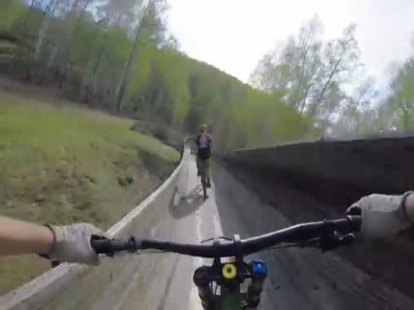 Cyclists Ride Down Abandoned Bobsled Track