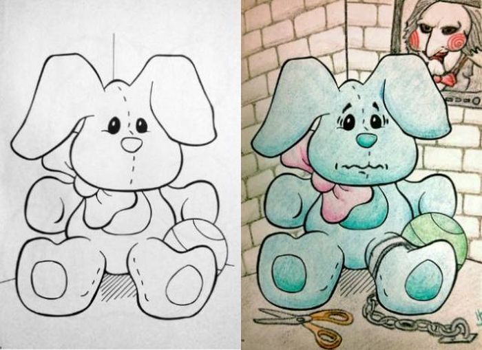 Coloring Books For Kids Colored By Adults (23 pics)