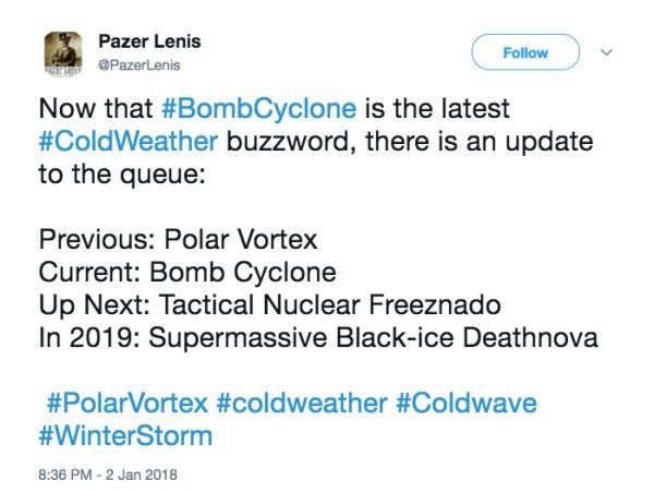 “Bomb Cyclone” Tweets (28 pics)