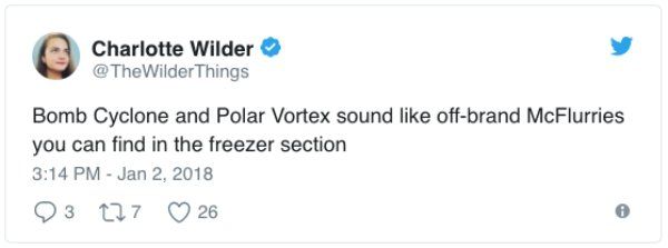 “Bomb Cyclone” Tweets (28 pics)