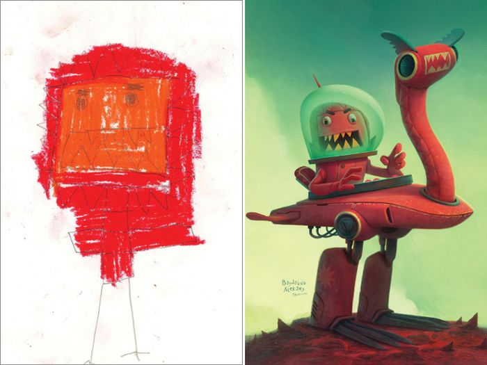 Kids’ Monster Doodles Recreated by Professional Artists (15 pics)