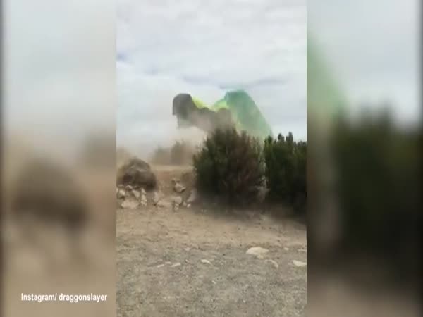 Paraglider Whipped Into The Air And Slammed To The Ground