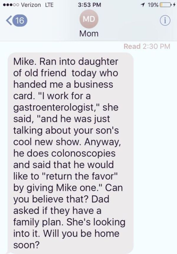 Texts From Mike Rowe’s Mom (17 pics)