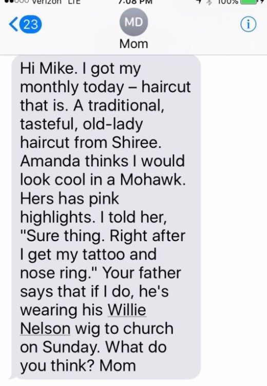 Texts From Mike Rowe’s Mom (17 pics)