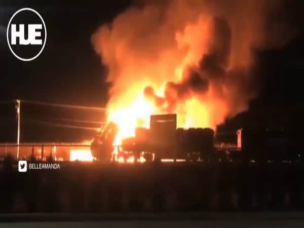 Canada Train Engulfed in Flames After Crash With Ethanol Truck