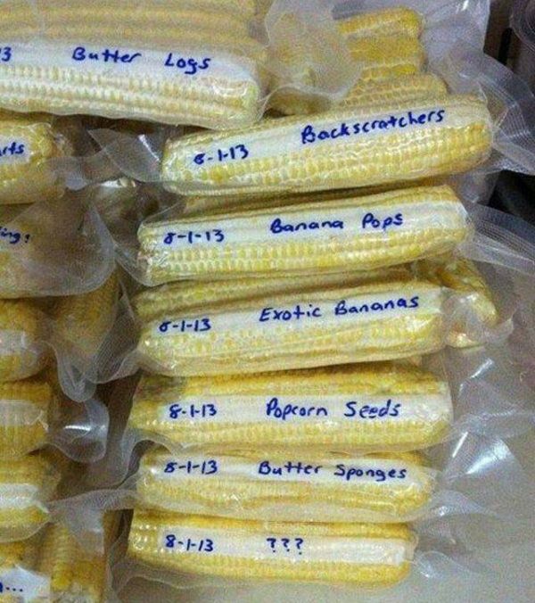 How To Label The Bags With Corn (2 pics)