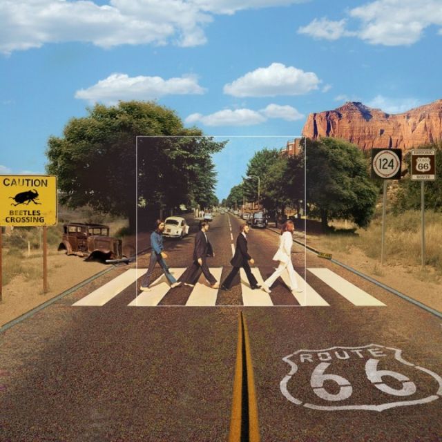What Lies Beyond Famous Album Covers (8 pics)