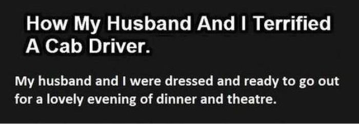 How A Couple Terrified A Cab Driver (4 pics)