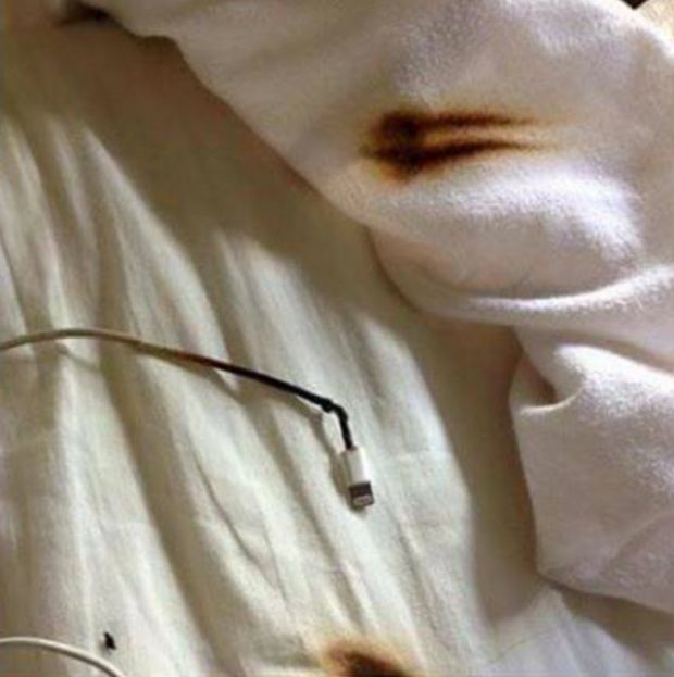 Why You Shouldn’t Charge Your Phone On Your Bed (5 pics)