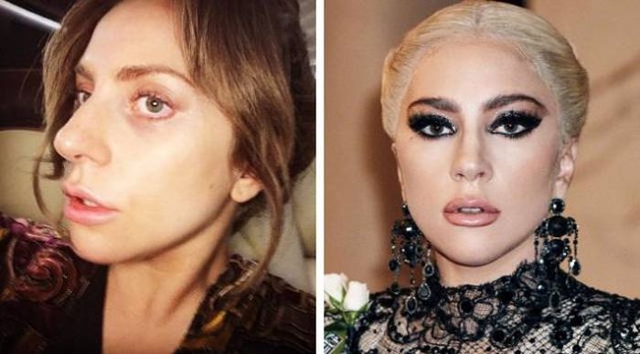 Unbelievable Photos Of Celebs With And Without Makeup (17 pics)