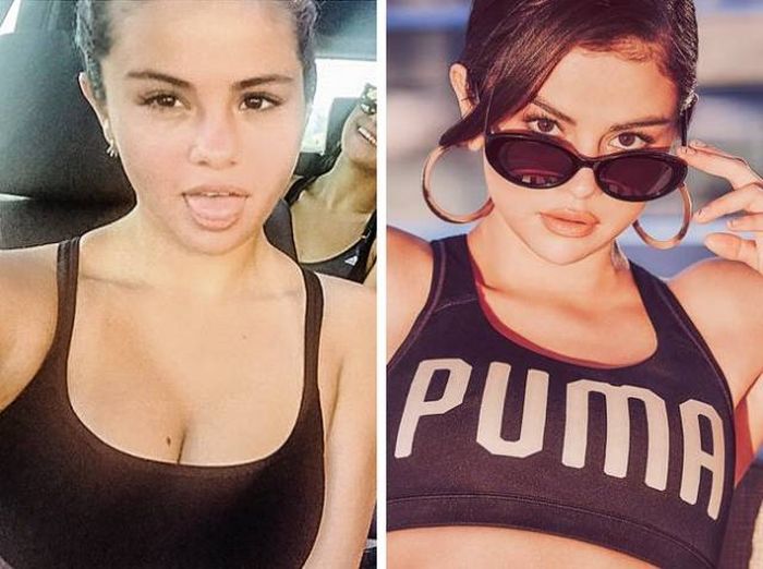 Unbelievable Photos Of Celebs With And Without Makeup (17 pics)