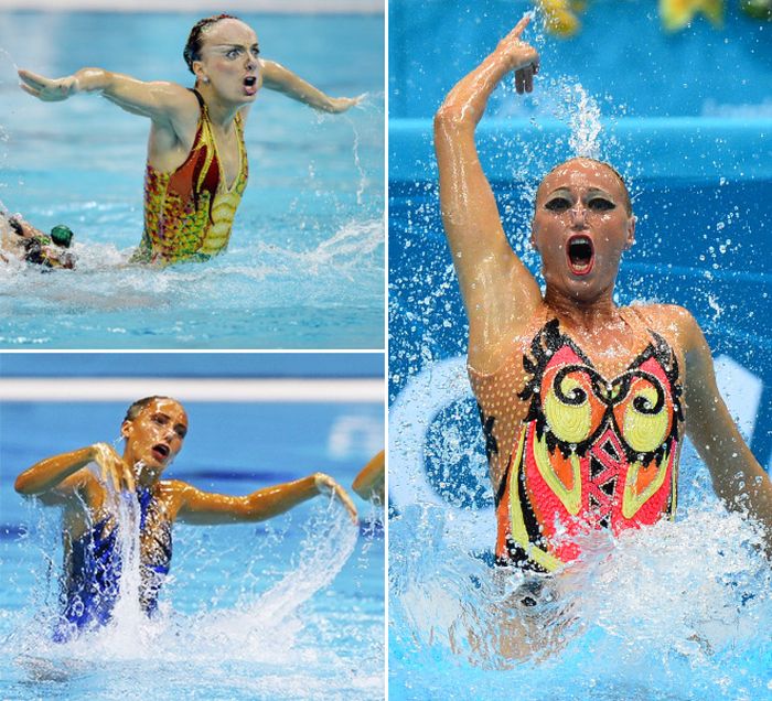 The Faces of Olympic Synchronised Swimming (14 pics)