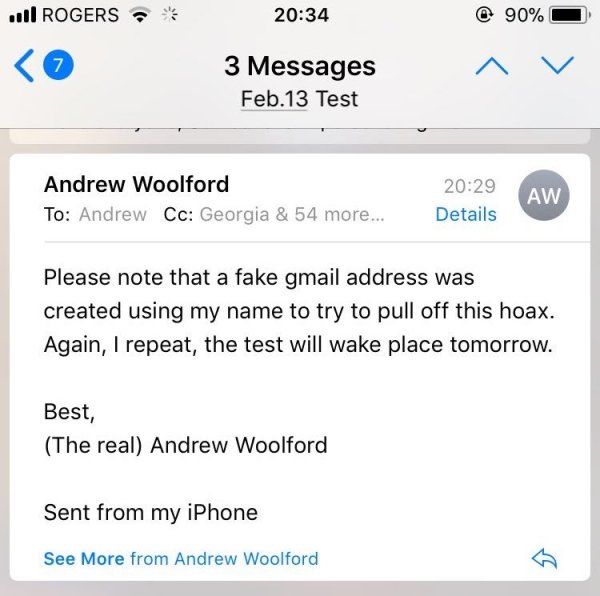 College Student Fakes Teacher’s Email To Avoid Test (4 pics)