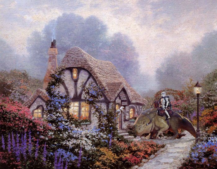 Artists Add Star Wars Characters To Old Thrift Store Paintings (20 pics)